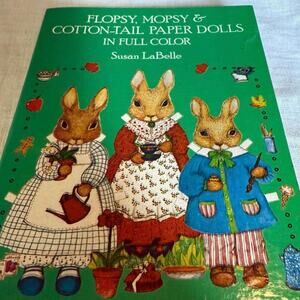 1993 Flopsy, Mopsy & Cotton‑Tail Mini Paper Doll Book • 5.5” x 4.25” • Vintage